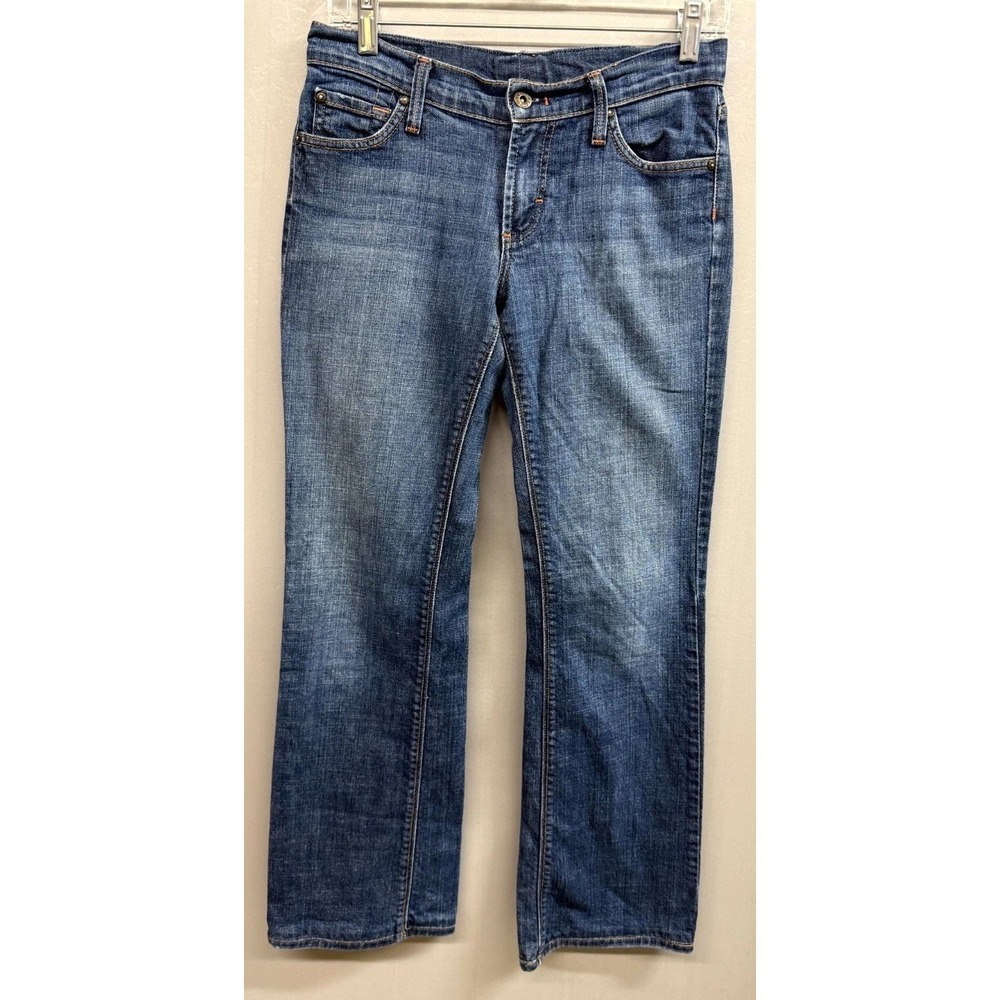 James Jeans Womens 28 Blue Denim Whiskered Cotton Medium Wash Bootcut Leg Casual
